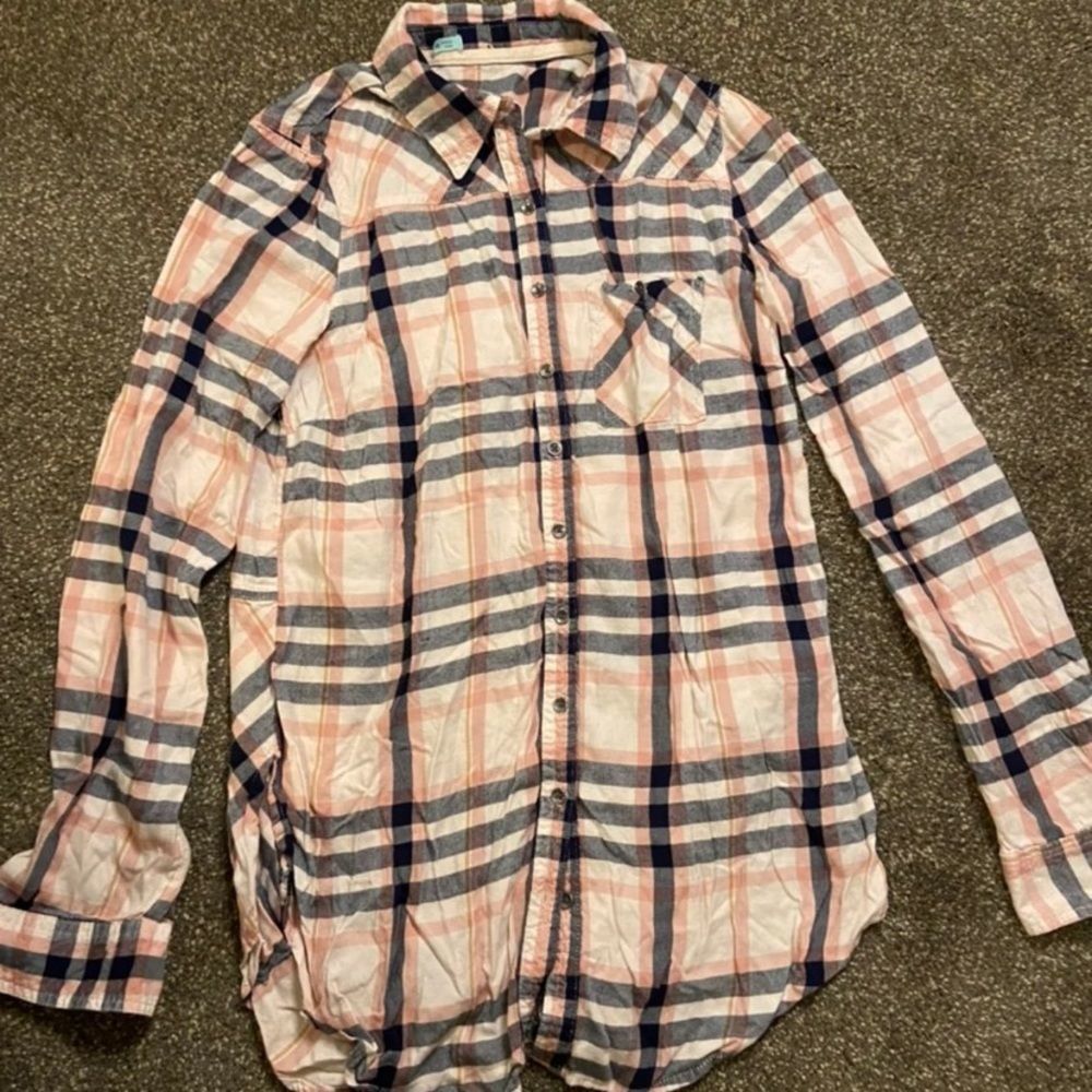 Pink plaid long sleeve